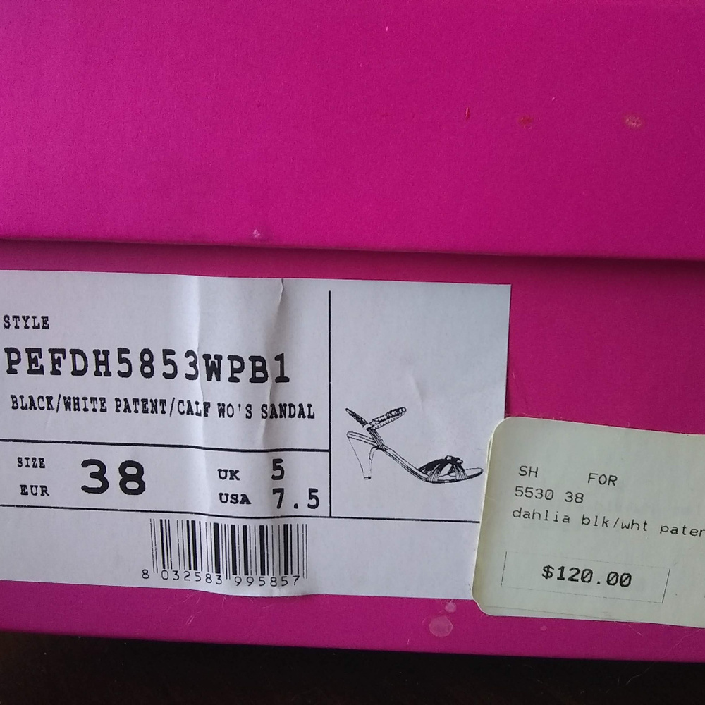 Fornarina Black and White Strappy Sandals - Picture 3 of 6